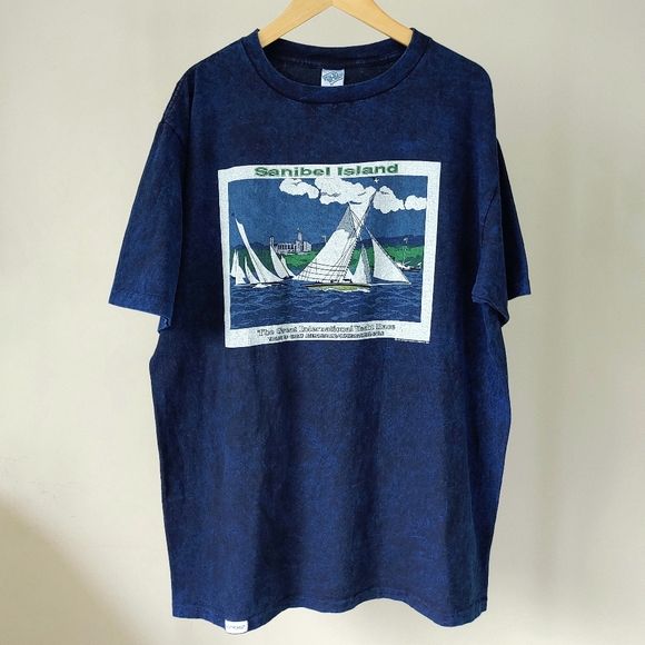 Vintage 90's Sanibel Island T-Shirt Tee Size XL Single Stitch Made in USA - Picture 4 of 14